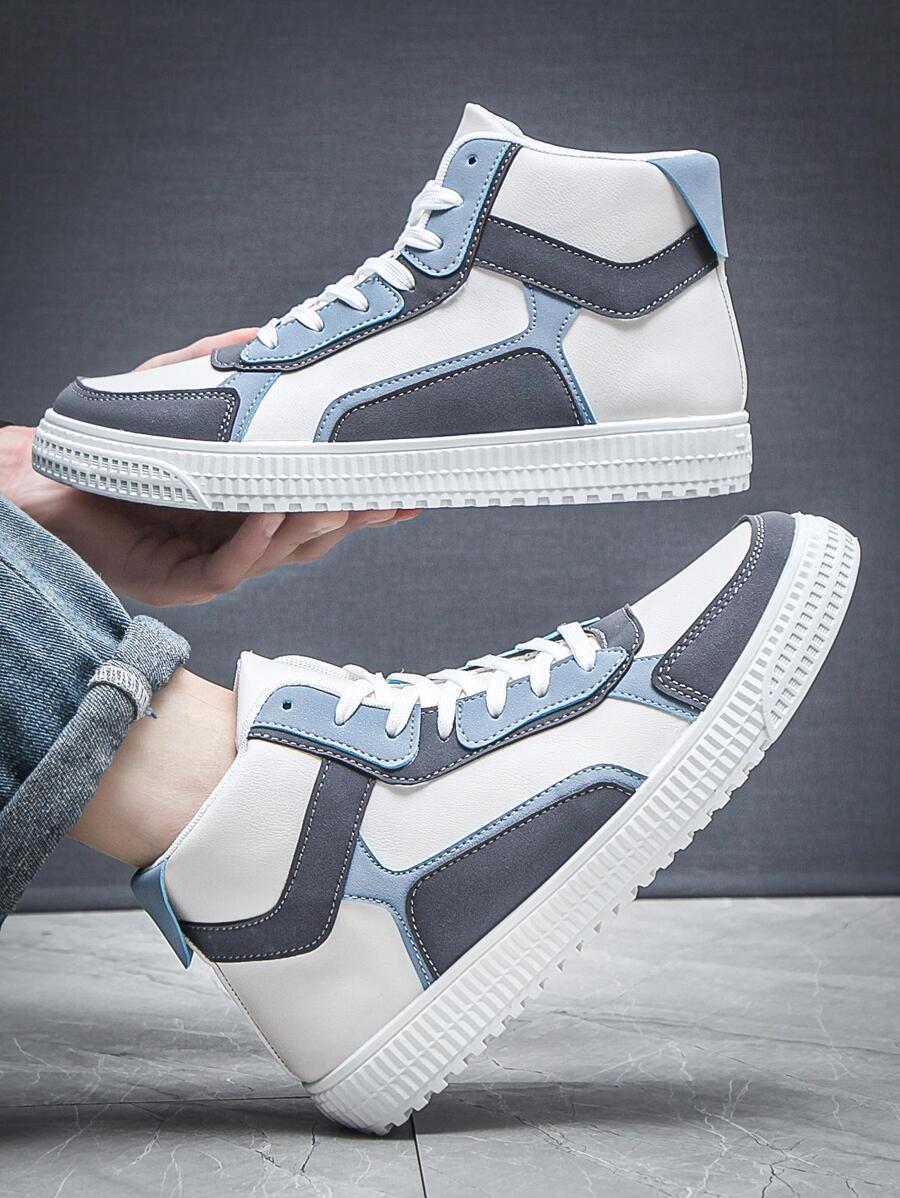 Giày thể thao cổ cao thường ngày cho nam, giày thể thao chống trượt, giày thể thao đế dày