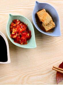 1入組樹葉形狀調料碟 - 藍色 - 查看 2