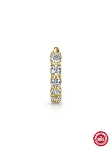1pc Fashion Sterling Silver Cubic Zirconia Decor Hoop Earring For Women For Dating Decoration
