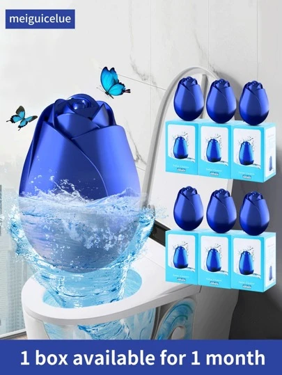 1入組玫瑰形廁所清潔劑，適用於廁所/浴室/蹲便器