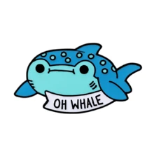 可愛鋁合金鯨魚設計胸針適合女士日常裝飾 - 藍色 - 查看 1