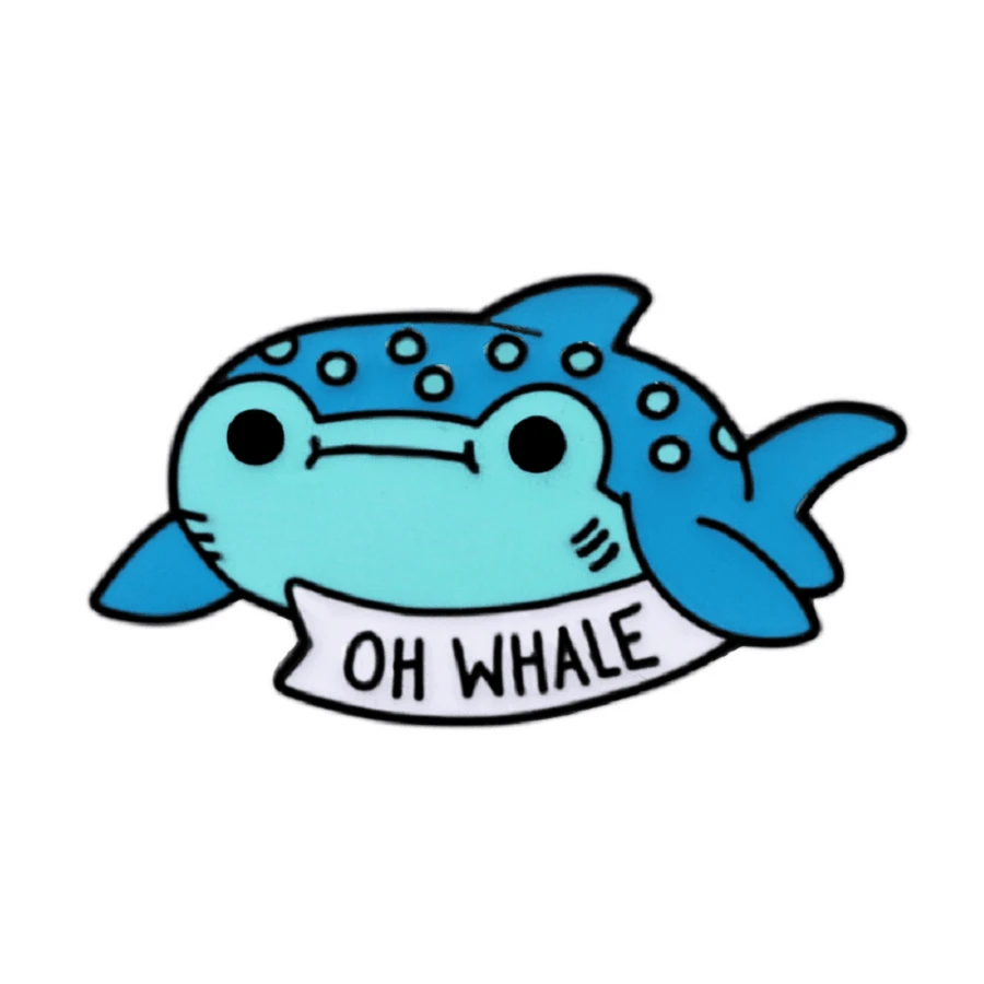 可愛鋁合金鯨魚設計胸針適合女士日常裝飾 - 藍色 - 查看 1