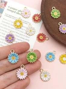 14入组/套時尚鋅合金花DIY吊墜適合女士適用於珠寶製作 - 彩色 - 查看 6