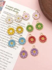 14入组/套時尚鋅合金花DIY吊墜適合女士適用於珠寶製作 - 彩色 - 查看 2