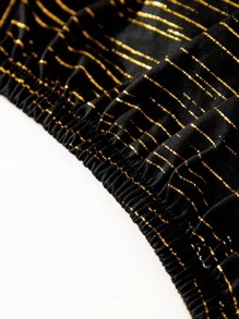 1pc Striped Pattern Dining Chair Slipcover, Modern Polyester Stretchy Dining Chair Cover For Living Room, Dining Room, Home Office - Multicolor - View 7