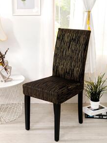 1pc Striped Pattern Dining Chair Slipcover, Modern Polyester Stretchy Dining Chair Cover For Living Room, Dining Room, Home Office - Multicolor - View 1