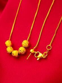 1 vòng cổ trang trí hạt trang trí bằng đồng - Vàng - Xem 4