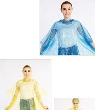 1pc Solid Ball Shaped Disposable Raincoat - Red - View 2