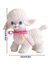 1pc PVC Decoration Craft, Cute Sheep Design Decoration Object For Home Decor - White - View 8