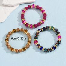 3入組/套波西米亞水鑽細節串珠手鏈適合女士日常裝飾 - 彩色 - 查看 5