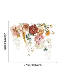 1pc Floral Pattern Toilet Lid Decal, Colorful PVC Toilet Decorative Sticker For Household - Multicolor - View 6