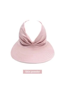 素色遮陽帽 - 粉色 - 查看 4