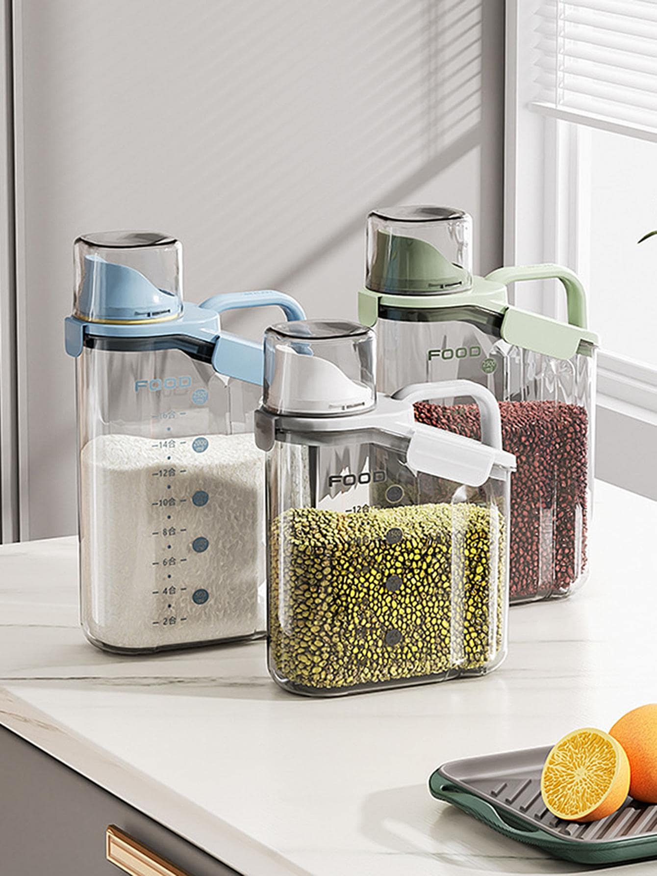 1 Gói Hộp Bảo Quản Thực Phẩm Trong Suốt, Hộp Thực Phẩm PS Cầm Tay Gia Đình Màu Xanh - Màu xanh lam - Xem 1