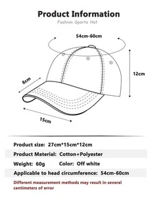 1pc Letter Embroidered Sports Baseball Cap - White - View 5