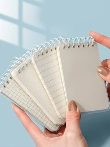 1 Sổ Ghi Chú Mini Di Động, Sổ Tay Mini Xoắn Ốc Có Thể Viết Màu Trắng Dành Cho Sinh Viên, Văn Phòng - trắng - Xem 3