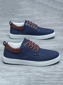 Giày thể thao thông thường có đế trơn đơn giản và thoải mái thời trang dành cho nam, chống trượt, tất cả các mùa, phong cách đa năng cho thể thao thông thường, học sinh - Màu xanh lam - Xem 4