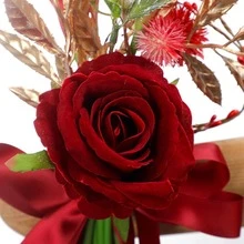 1 PC Artificial Chair Back Flower Multi-color Pew Flowers For Weddings Churched Ceremony Party Chair Decor - Đỏ - Xem 5