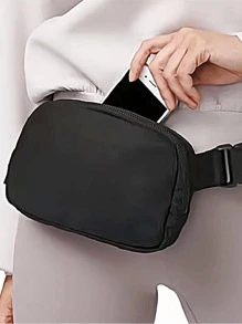 耐用跑步包防水拉鍊可調整肩帶運動聚酰胺 - 黑色 - 查看 3