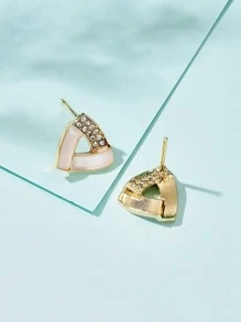 1 cặpBông tai trang trí bằng đá khối Zirconia thời trang cho phụ nữ để trang trí hàng ngày - trắng - Xem 1