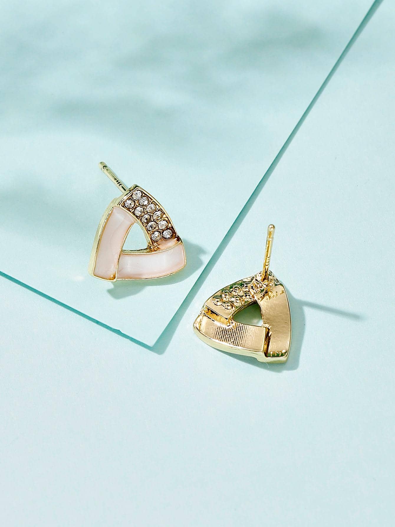 1 cặpBông tai trang trí bằng đá khối Zirconia thời trang cho phụ nữ để trang trí hàng ngày - trắng - Xem 1