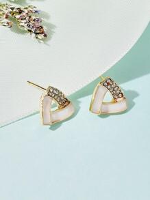 1 cặpBông tai trang trí bằng đá khối Zirconia thời trang cho phụ nữ để trang trí hàng ngày - trắng - Xem 4