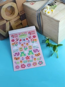 1pc Cartoon Graphic Sticker Book, Colorful Cute Paper Decorative Sticker For DIY - Multicolor - View 5