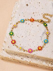 花朵裝飾手環 - 金黃色 - 查看 3