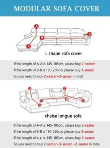 1 件組聚酯幾何沙發套柔軟彈性客廳沙發墊套防髒寵物家具保護套 - 彩色 - 查看 5