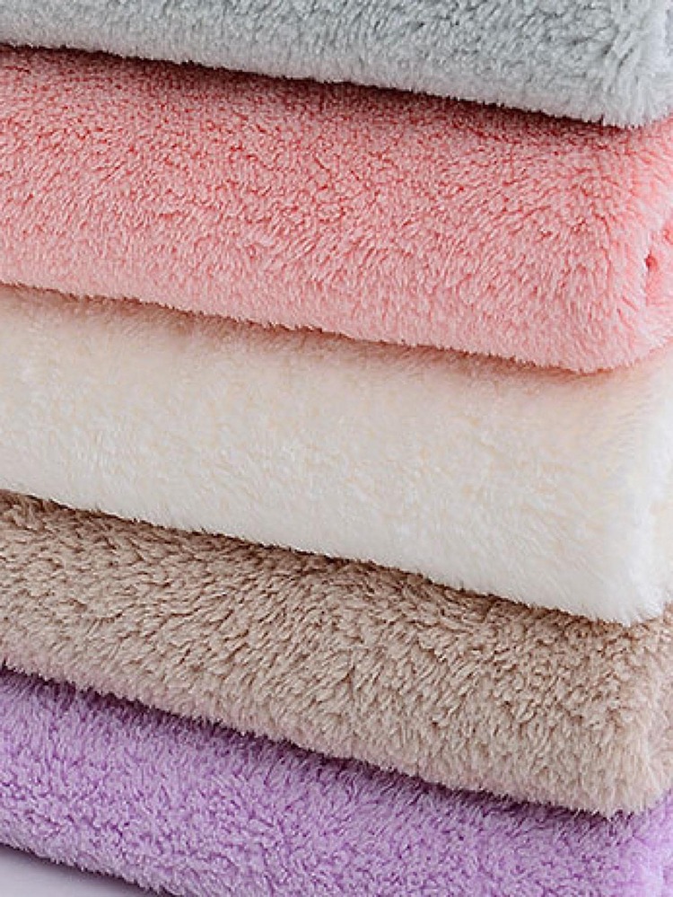 5pcs Plain Square Towel, Portable Absorbent Hand Towel For Household - Multicolor - View 2