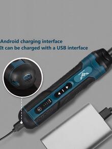 1入組塑料電動螺絲刀現代家用鋰電池螺絲刀 - 藍色 - 查看 6