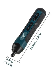 1入組塑料電動螺絲刀現代家用鋰電池螺絲刀 - 藍色 - 查看 5