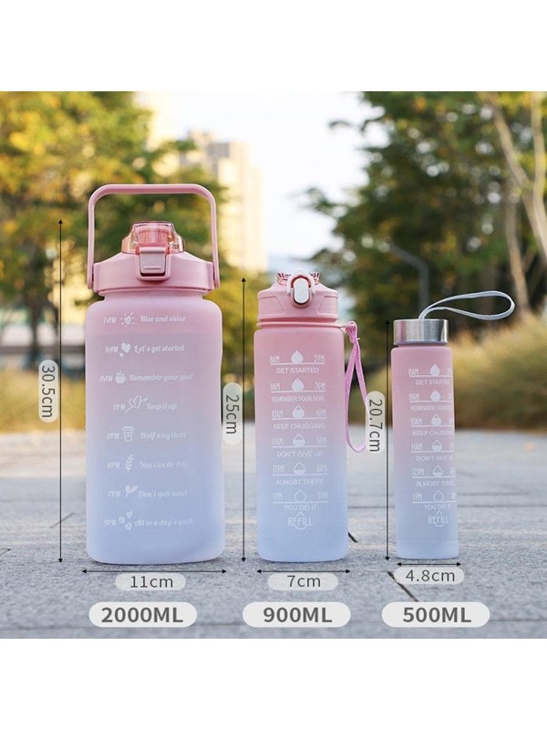 3pcs Ombre Water Bottle SHEIN USA