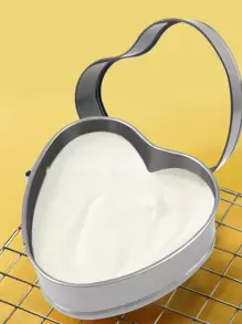 قالب كعك على شكل قلب كيك رمادي محمول ستيل كربون الى DIY قطعة واحدة