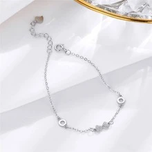 OMID 時尚方晶鋯石蝴蝶結裝飾純銀手環適合女士日常裝飾 - 手鍊 - 查看 8