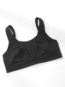 Wingslove Plus Size Seamless Comfortable Sports Bra - Black - View 8