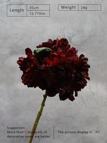 1 bó hoa giả, hoa giả màu đỏ tía lãng mạn dùng trang trí nhà cửa - Màu Đỏ Sâu - Xem 2