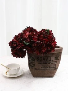 1 bó hoa giả, hoa giả màu đỏ tía lãng mạn dùng trang trí nhà cửa - Màu Đỏ Sâu - Xem 4