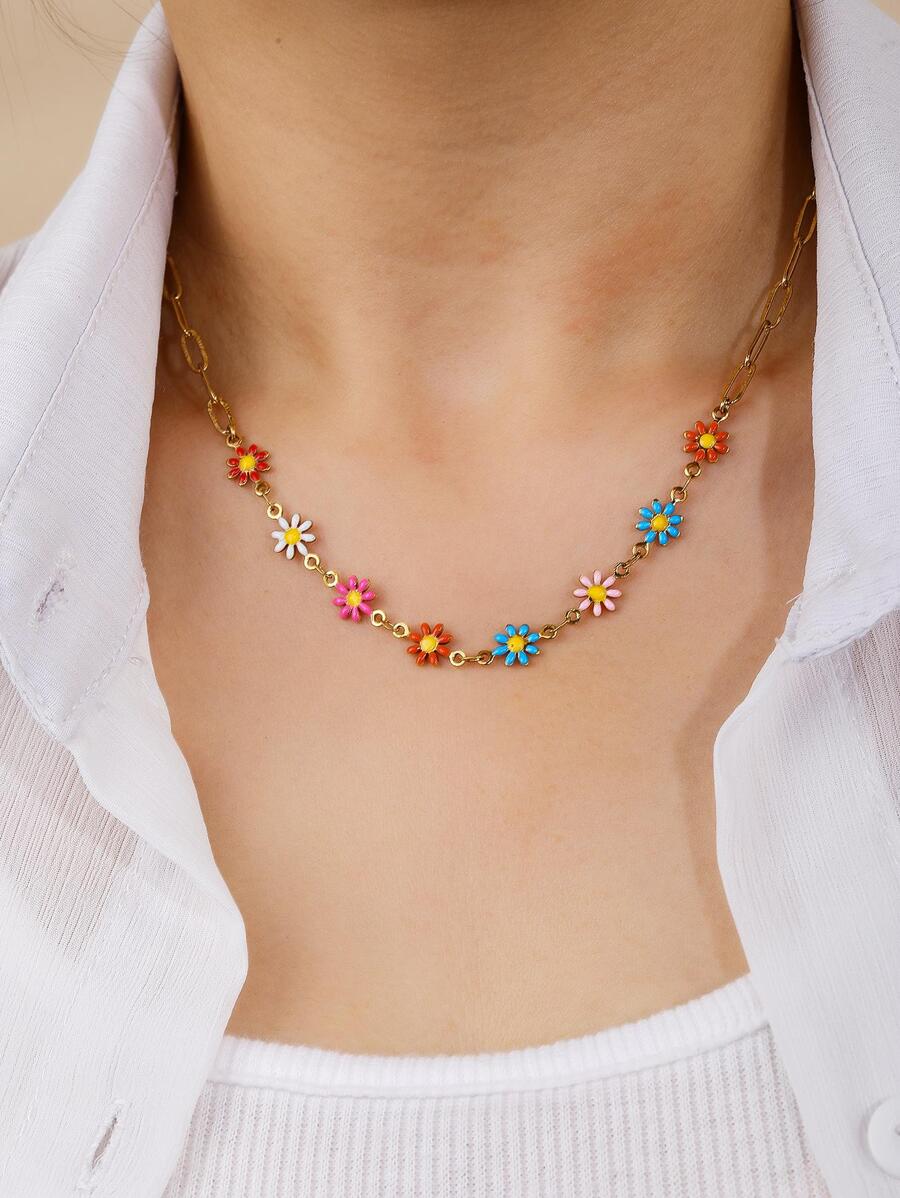 Vòng cổ trang trí hoa - Nhiều màu - Xem 1