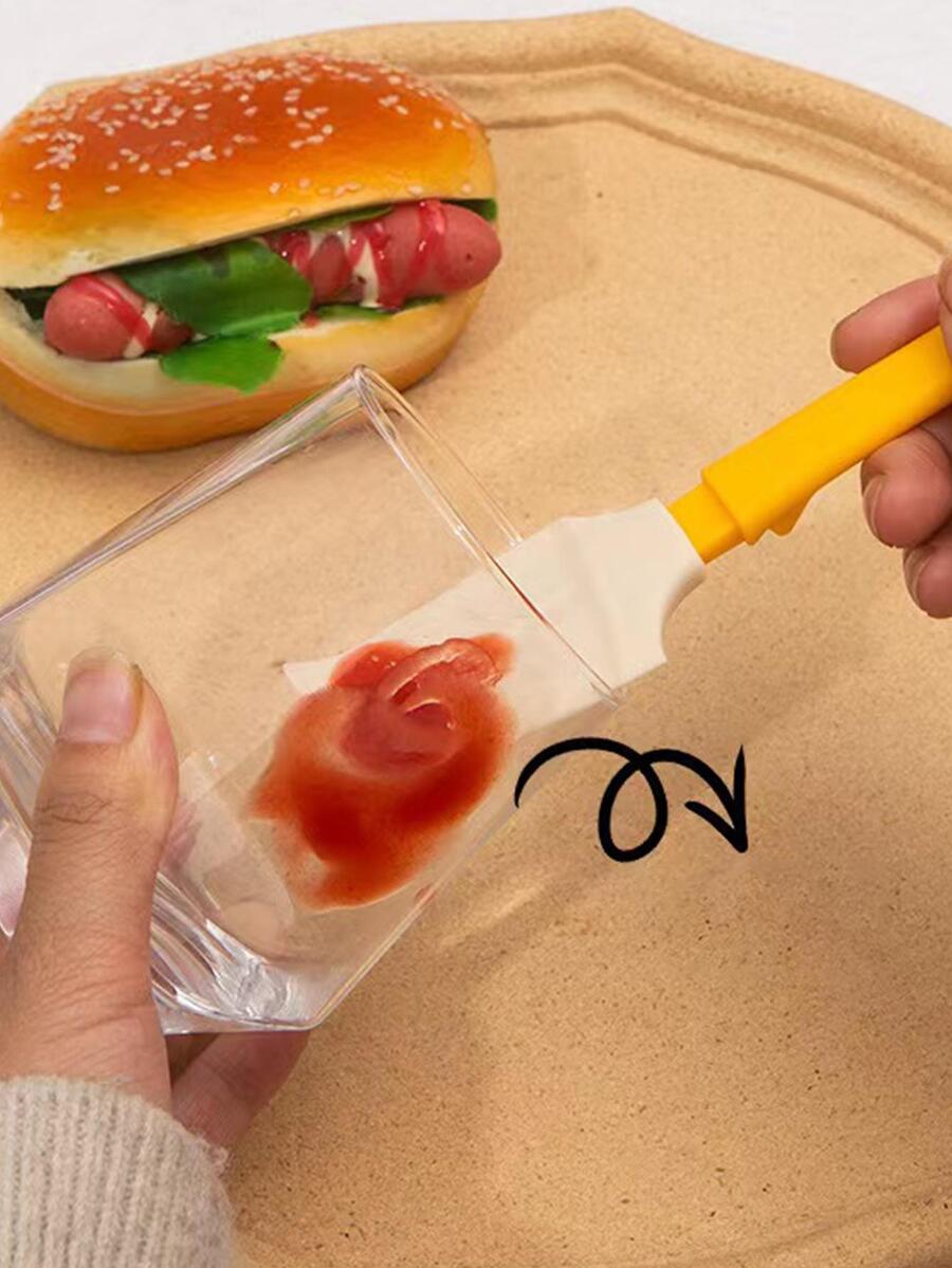 1/2pcs Multi-Purpose Bottle Bottom Scraper, Cream Spatula, Soft Silicone Spatula, Jam Silicone Scraper. - Multicolor - View 1