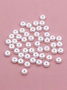 50pcs/set Simple Faux Pearl Beads For DIY Jewelry Making - White - View 1