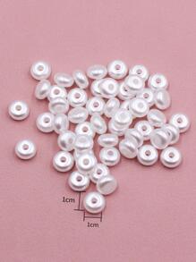 50pcs/set Simple Faux Pearl Beads For DIY Jewelry Making - White - View 3