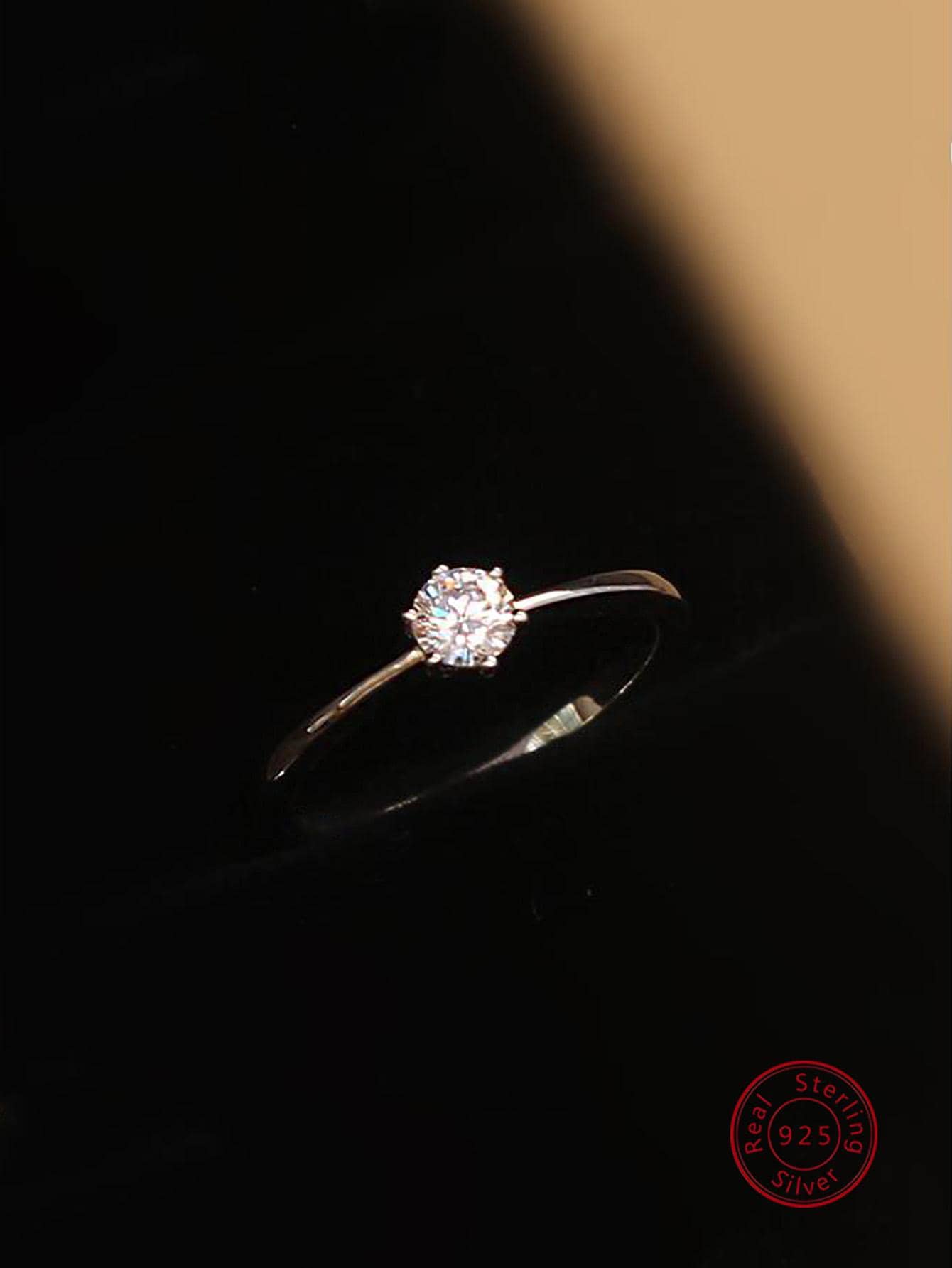 1 Máy Tính Thời Trang Đính Đá Cubic Zirconia Trang Trí Nhẫn Bạc Cho Nữ Dự Tiệc Tinh Tế Quà Tặng Ngày Lễ Tình Nhân - Bạc - Xem 1