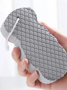 1 miếng bọt biển tẩy tế bào chết phòng tắm, bàn chải cơ thể màu xám - Xám - Xem 7