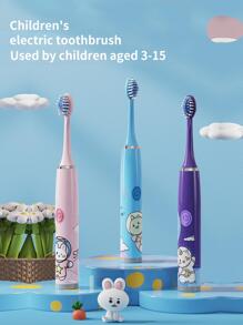 1set PP Electric Toothbrush, Cute Cartoon Animal Pattern Waterproof Toothbrush For Bathroom - Violet Purple - View 2