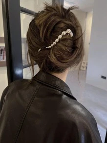 1 cái Kẹp tóc thời trang trang trí hạt cho phụ nữ để trang trí tóc - Bạc - Xem 4