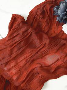 1入組素色桌旗用於餐桌裝飾簡單滌綸廚房桌旗 - 鏽棕色 - 查看 6