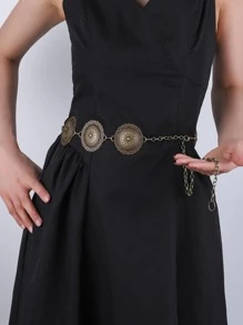 波西米亚风复古时尚女士腰链，适合搭配连衣裙、外套，增添高端美感，凸显腰线。适合万圣节、夏季、秋季、上学等场合。 - 銅色 - 查看 5