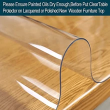 1pc Office Desk Blotter Mat Clear Plastic Table Protector Cover Pad PVC Transparent Topper - Clear - View 3