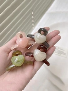 4入組女士愛心裝飾可愛髮爪適用於頭髮裝飾用品 - 彩色 - 查看 1