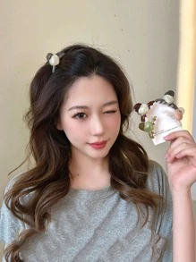 4入組女士愛心裝飾可愛髮爪適用於頭髮裝飾用品 - 彩色 - 查看 4